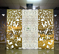 Stand Backdrop Akrilik Bentuk Teratai untuk Dekorasi Pernikahan, Latar Belakang Aula Hotel untuk Panggung