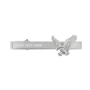 Pince à cravate personnalisée avec logo en métal Aigle Américain en vol – Or ou Argent – Cadeau artisanal - Product Image 2