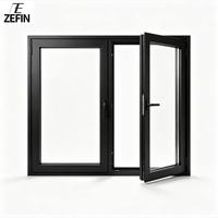 Ventana de Aluminio Antirrobo de Alta Resistencia, Ventana Abatible de Aluminio de Alto Rendimiento Resistente a la Intemperie