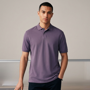 Men's Short Sleeve for Polo Shirt Custom Logo T-Shirt Solid Pattern <b>Canvas</b> Fabric <b>Plain</b> Combed Cotton Base with Lapels - Product Image 1