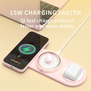 <span class=keywords><strong>Base</strong></span> de chargement sans fil magnétique multifonctionnelle trois en un pour téléphones mobiles et veilleuse protégée iWatch OTP - Product Image 3