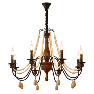 <span class=keywords><strong>Lustre</strong></span> en bois à cascade de perles en forme de larme JYLIGHTING, style antique, pour manoir rétro et éclairage d'ambiance haut de gamme pour zones de loisirs - Product Image 2