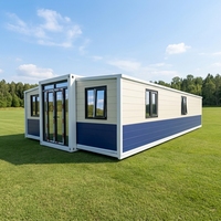 Modèle de maisonnette moderne, écologique, préfabriquée, modulaire, extensible, en conteneur, 2 chambres, avec salle de sport, de luxe, petite, pour Airbnb, ROI