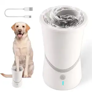 Toptan taşınabilir Pet pençe ayak yıkama temiz fincan USB şarj çevre dostu silikon otomatik köpek pençe temizleyici