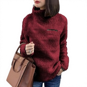 Custom <b>Women's</b> Sherpa <b>Fleece</b> Hoodie Warm <b>Teddy</b> Pullover Winter Sweatshirt Ladies Plush Sherpa Hoodie Soft Fuzzy <b>Fleece</b> Winter Pu - Product Image 1
