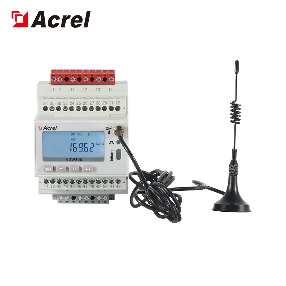 Acrel ADW300-4G 3 phase digital energy meter for power monitoring at power distribution cabinet
