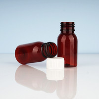Vente en gros 50ml Bouteille de sirop Bouteille de médecine liquide ronde Sirop Toux Pilule Bouteille Conteneur