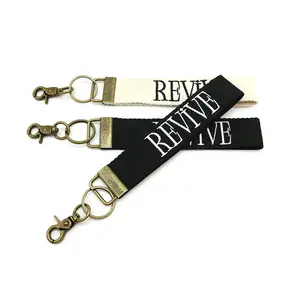 Beautiful Retro Backpack Charm Holder Souvenir Unique Stitching Wristlet Custom Logo Lanyard Keychain Ring