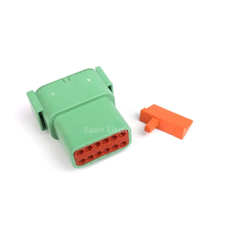 Warna hijau menyesuaikan seri dtm DTM04-12PC 12way konektor otomatis tahan air