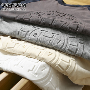 Bán Buôn Tùy Chỉnh T-Shirt 100 Cotton 3D Dập Nổi T-Shirt Biểu Tượng Tùy Chỉnh Xây Dựng Thương Hiệu Của Bạn Cộng Với Kích Thước Người Đàn Ông T-Shirt - Product Image 1