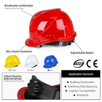 Casque de sécurité ABS léger 328g ventilé isolant électrique bleu jaune rouge blanc pour la construction et l'exploitation minière