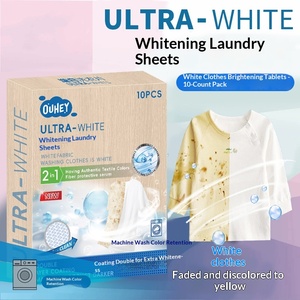 Tablette de blanchiment pour le linge, forme rectangulaire, emballage basique, détergent pour vêtements blancs, élimination des taches jaunes, restauration - Product Image 5