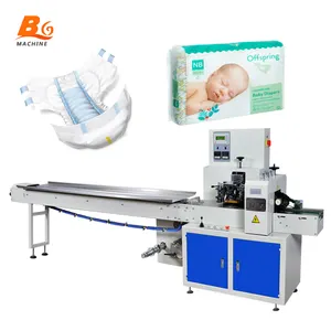 Embalagem horizontal automática completa, almofadas sanitárias descartáveis e máquina de embalagem de fralda de bebê