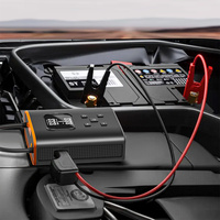 Kit de démarrage de batterie de voiture 12V en plastique avec manomètre numérique, pompe à air, moniteur de pression des pneus pour voitures et motos CE/FCC/ROHS Noir