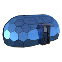Dôme géodésique ovale hexagonal, maison-bulle extérieure pour observation du ciel étoilé, maison préfabriquée pour glamping, jardin ou véranda