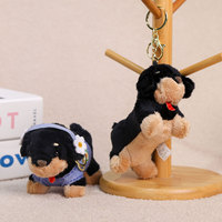 Porte-clés en peluche chien teckel mignon et habillé, jouet pendentif, rembourré en coton PP, cadeau de vacances pour enfants, à partir de 14 ans, 13 cm