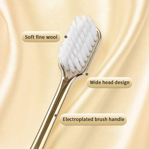Daily Use Toothbrush for Adults Teenagers <b>Soft</b> Bristle Gold Silver Design Gentle Sensitive Gums Reusable for Home Use for Babies - Product Image 3