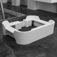 Bureau de réception en forme de U, taille standard, blanc, moderne, style européen, pour boutique, centre commercial