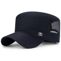 Casquettes d'été personnalisées en maille respirante, séchage rapide, en polyester, à calotte plate, style cadet, avec logo métallique, ajustables, tactiques, anti-UV, unisexe