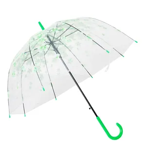 Mode 23 Inch Winddicht Custom Gift Clear Regen Rechte Paraplu Transparante Paraguas Paraplu Voor Volwassenen