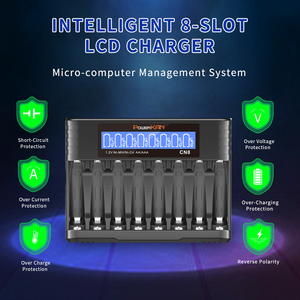 CN8-new 18650 Battery Charger LCD hiển thị 1-12 slots 3.7V lithium có thể sạc lại tương thích 16340 14500 18650 26650 12V điện áp - Product Image 6