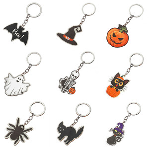 Halloween Cartoon Keychain Wooden Pendant Cross-Border Unisex Wood Keychain for Men and Women