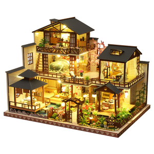 Kit de construction en bois en gros, Villa japonaise multi-pièces, Maison de poupée 3D DIY, Jouet artisanal de collection anti-stress pour adultes - Product Image 1