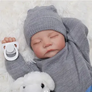 Fabriek Directe Verkoop Wedergeboorte Pop Baby Simulatie Pop Reborn Baby Levi Realistische Pasgeboren Baby 18 Inch Levensgrote Siliconen Pop