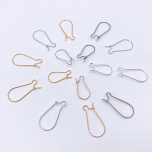 Ganchos en forma de U para la fabricación de pendientes, en plata, oro, oro KC, hierro chapado sin níquel, con forma de gota, componentes para joyería. - Product Image 1