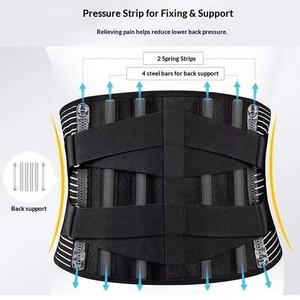 Faja Lumbar Ortopédica Transpirable con 6 Varillas Antideslizantes para Alivio del Dolor en el Gimnasio - Venta al por Mayor - Product Image 5