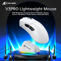Nouvelle arrivée, souris de jeu Attack Shark V3 PRO PAW3311 25000 DPI ultra-légère, trois modes, avec station de charge, 65g ultralégère