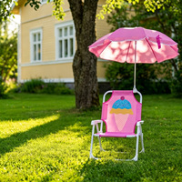 Chaise de camping pliable pour enfants avec pare-soleil et dossier, portable, directement de l'usine, pour extérieur, plage, bébé, tout-petit, pique-nique, jardin