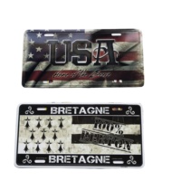 Plaque d'immatriculation personnalisée en aluminium gaufré, format US, vierge, pour décoration automobile