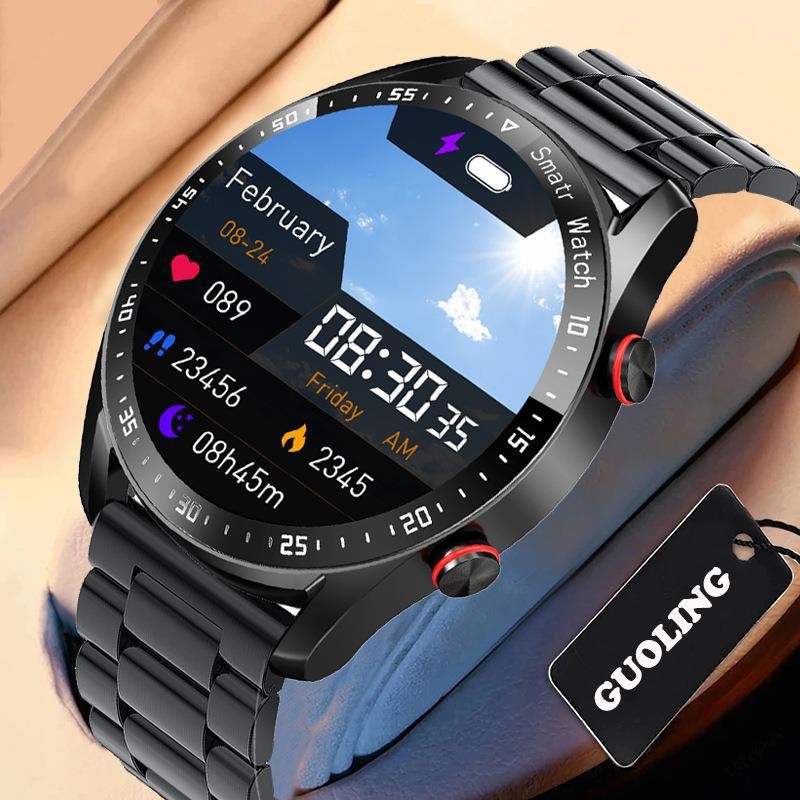 नई आगमन Reloj Inteligente स्मार्ट घड़ी ब्लू टूथ कॉल SmartWatch व्यापार स्टेनलेस स्टील का पट्टा निविड़ अंधकार घड़ियों