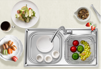 8046 l'évier de cuisine rectangulaire en acier inoxydable le plus vendu, évier de cuisine personnalisé à double bac, éviers de cuisine utilisés