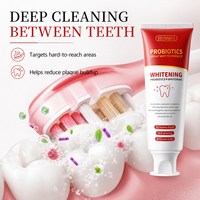 Dentifrice blanchissant OEM ODM 120g, dentifrice probiotique à la lactobacille pour les dents jaunes, élimine les taches, haleine fraîche à la menthe, soin buccal
