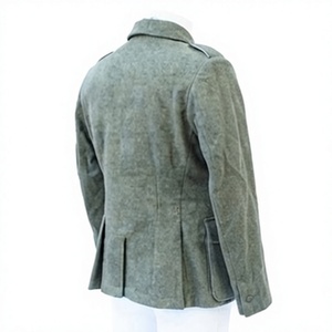 เสื้อคลุมขนสัตว์สีเทาแบบเยอรมันยุคสงครามโลกครั้งที่ 2 สำหรับผู้ชาย แขนยาว ติดกระดุม กันน้ำ กันลม เสื้อแจ็คเก็ตฤดูหนาว รับผลิตตามแบบ OEM ชุดยูนิฟอร์มสั่งทำ - Product Image 4