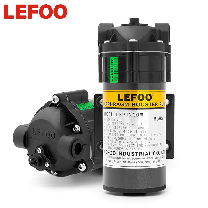 LEFOO 200 gpd ro pompası diyafram pompaları ro su saflaştırıcı 24volt basınç membran pompası