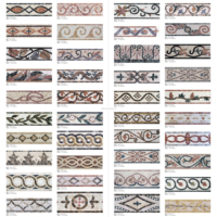 Carrelage moderne en mosaïque de marbre Motif floral Bordure en pierre pour mur intérieur Caractéristique du parquet pour mur ou sol de la salle de bain