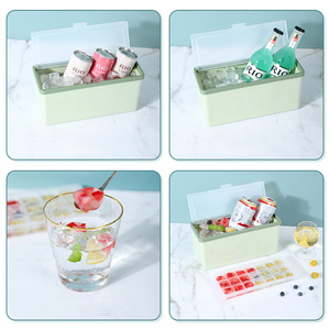 Bandejas de cubos de hielo PP de fácil liberación, <span class=keywords><strong>con</strong></span> <span class=keywords><strong>tapa</strong></span> y contenedor, fabricante de cubos de hielo de plástico de gran capacidad, 63 cavidades, superventas - Product Image 6