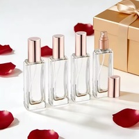 Flacon de parfum rond en verre vide de 30 ml, fond épais, atomiseur, flacon d'échantillon cosmétique en verre transparent avec couvercle argenté