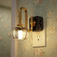 Veilleuse LED en verre LOHAS avec capteur crépusculaire, forme florale, intensité variable 1W, style vintage citrouille pour chambre et couloir