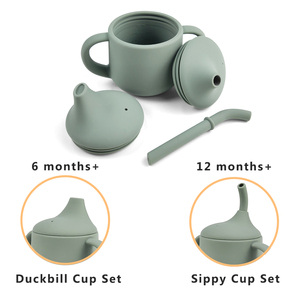 Cốc Uống Nước Silicon Thân Thiện Với Môi Trường Chống Rơi Cho Em Bé Kèm Ống Hút Cốc Sippy Cho Trẻ Tập Đi - Product Image 5