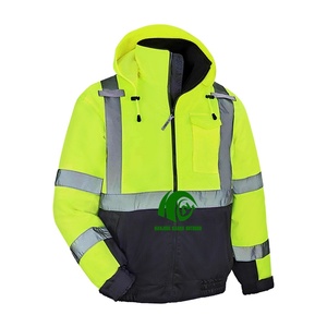 Kango Làm Cho Hi VIS Máy Bay Ném Bom Áo Khoác Hi-VIS Làm Việc An Toàn Áo Khoác Ngoài Trời Giao Thông Người Đàn Ông Của Hai Giai Điệu Tầm nhìn Cao Phản Quang Áo Khoác - Product Image 1