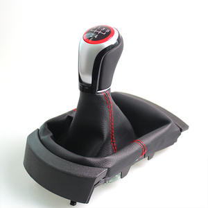 Pommeau de levier de vitesse en cuir avec ligne rouge, 5 vitesses, 6 vitesses, pour transmission manuelle Seat, conception ergonomique - Product Image 2