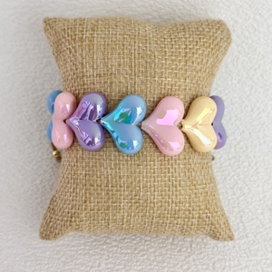 Pulseira de Coração com Charme de Urso de Resina para Mulheres, Ajustável, Macramê, Pulseira Colorida com Contas, Joias da Moda para Uso Diário - Product Image 4