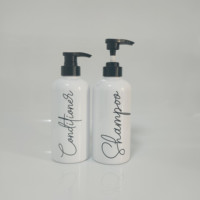 Emballage de bouteilles de lotion, de gel douche, de shampoing et d'après-shampoing en plastique PET blanc ambré de luxe personnalisé de 300 ml et 500 ml avec impression à l'écran