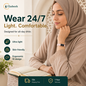 OLED Screen Smart Tasbeeh Band Stainless Steel with Azan Alarm Prayer Time Alerts and Activity Tracker for Ramadan - Product Image 6