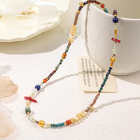 Nouveau Collier En Pierre Naturelle En Acier Inoxydable De Mode Bohême Femmes Collier De Perles En Gros Vintage Perlé Designer Bijoux