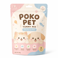 Vente en gros de pochettes pour aliments pour animaux de compagnie personnalisées, mignonnes et kawaii, avec fermeture éclair et trou de suspension, pour l'emballage de friandises pour chiens et chats